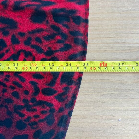 Michael Michael Kors Animal Print Smocked Waist Dress MEDIUM Red Blaze - Picture 12 of 12